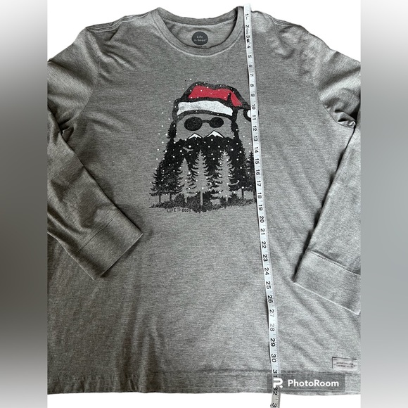 Life Is Good Shirt Mens Large Gray Long Sleeve Holiday Outdoor Dad Jake XXL - Picture 4 of 7